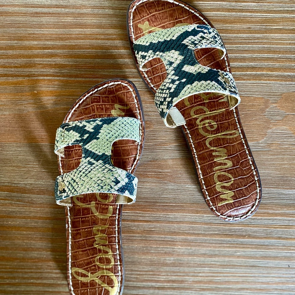 NWB Sam Edelman Snake Print Slide Sandals